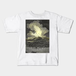 Etna Italia volcano erupts releasing burning larvae and deadly ash Kids T-Shirt